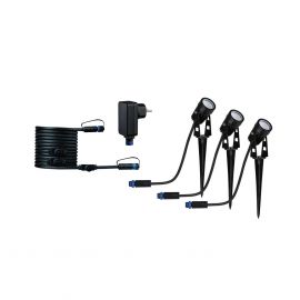 Outdoor Plug & Shine Spot zestaw z zasilaczem 3x3W 3000K IP65, 24V - zdjęcie 1